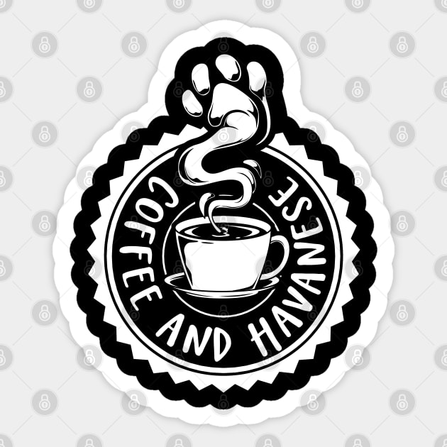 Coffee and Havanese - Havanese Sticker by Modern Medieval Design